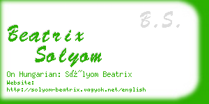 beatrix solyom business card