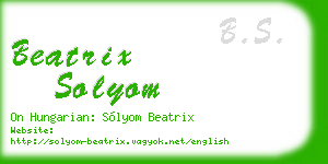 beatrix solyom business card